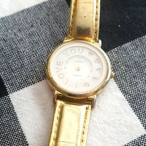 OMNI Vintage I Love You Ladies Gold Watch